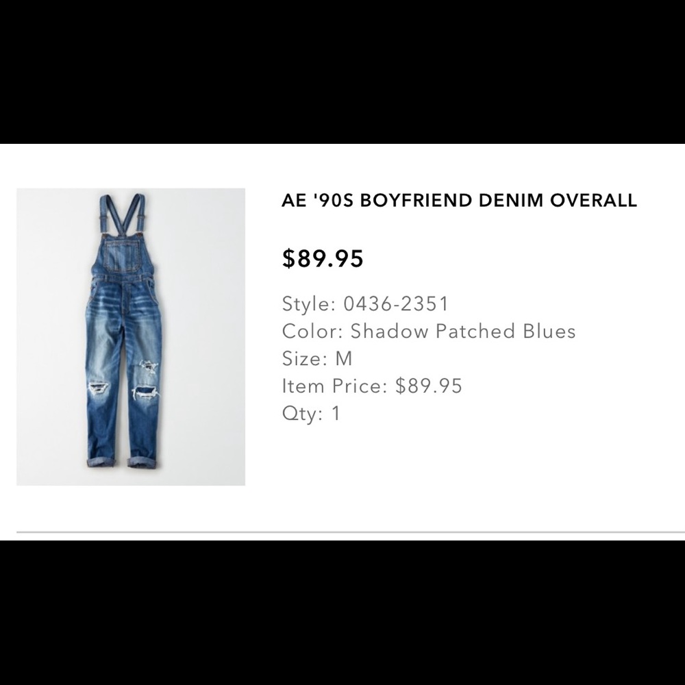 American Eagle 90s boyfriend overall jeans medium